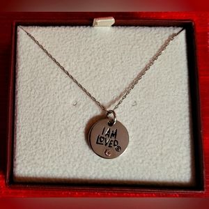 .925 Silver Necklace I am Loved 18 inches New Never Worn